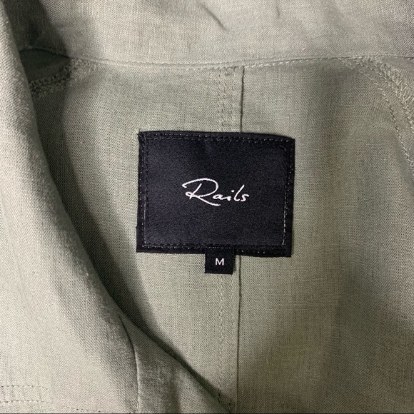 Rails Women’s Snap Front “Nadia” Sage Green Long Jacket Trench Size M Mint! - Picture 7 of 9